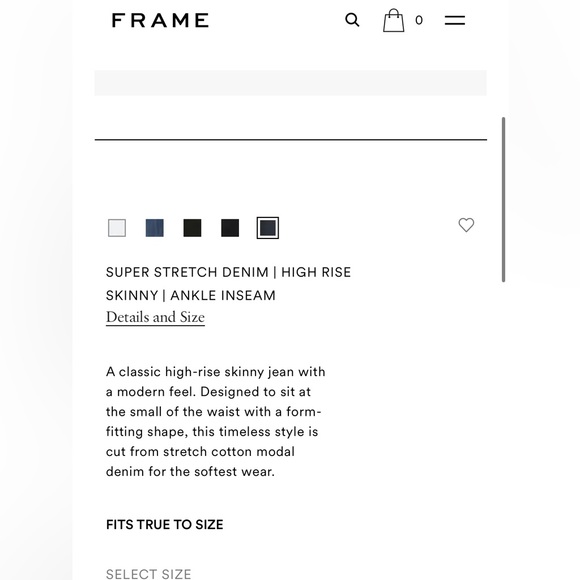 Frame Le high skinny in Oynx Indigo - Picture 11 of 11